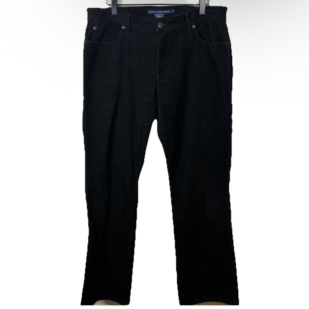 VTG Ralph Lauren Sport Black Corduroy Bootcut Trousers Women’s Size 10 Western